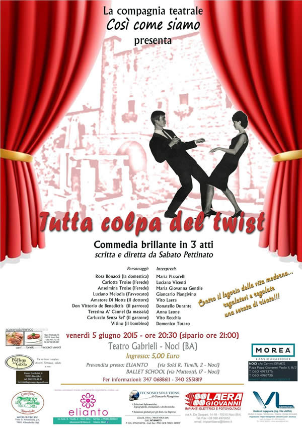 ‘Tutta colpa del Twist’ in scena al Teatro Gabrieli