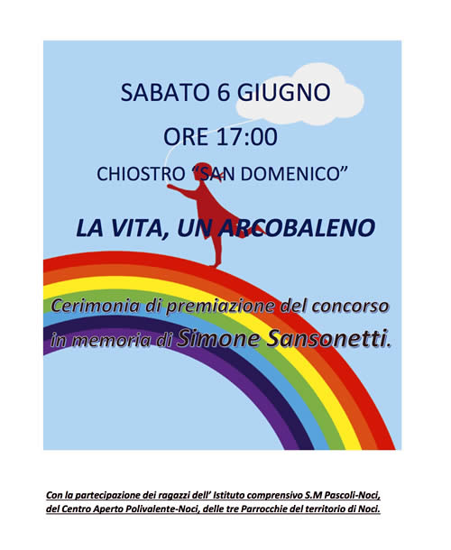 ‘La vita, un arcobaleno’: un concorso in memoria di Simone Sansonetti