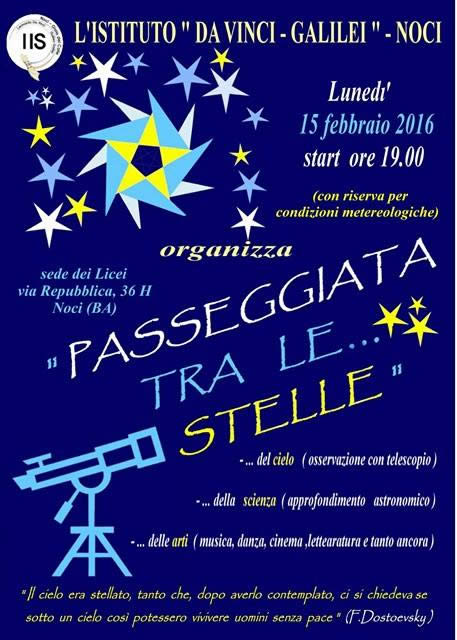 I liceali nocesi organizzano una “Passeggiata tra le stelle”