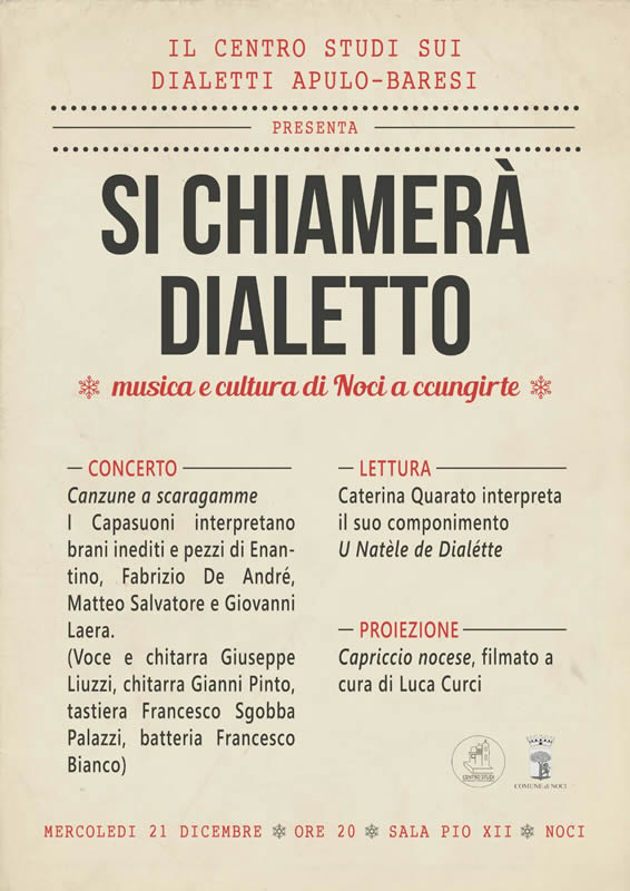 “Si chiamerà dialetto”, musica e poesia in scena